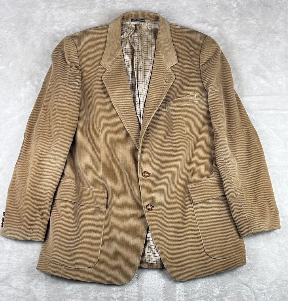 Caravelle Corduroy Blazer Men’s 42 R Brown Single-Breasted 2-Button Elbow Patch